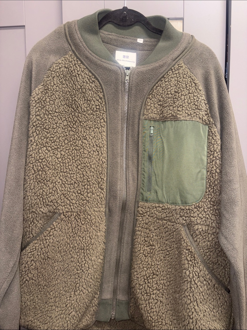 White Mountain Olive Sherpa-Fleece Zip Jacket